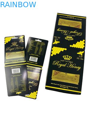 Personalisiertes Logo Royal Honey VIP Packungspaket Papierkarte Goldfolie-Papierkarte für Honigstick