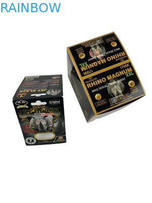 Warmverkauf Maßgeschneiderte Verstärkungspillen Verpackung Papierkarte Rhino Tablet Pille Druckpapierkarte mit Blasen