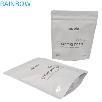 Fabrik Lieferung Aluminiumfolie Gummi Süßigkeiten Verpackung Geruchsschutz Reißverschluss Stand Up Mylar Tasche für Kaffee Protein Gewürze Fl