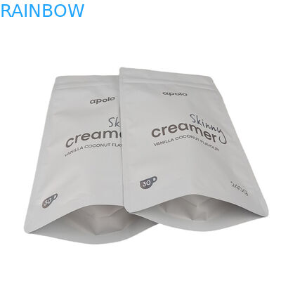 Fabrik Lieferung Aluminiumfolie Gummi Süßigkeiten Verpackung Geruchsschutz Reißverschluss Stand Up Mylar Tasche für Kaffee Protein Gewürze Fl