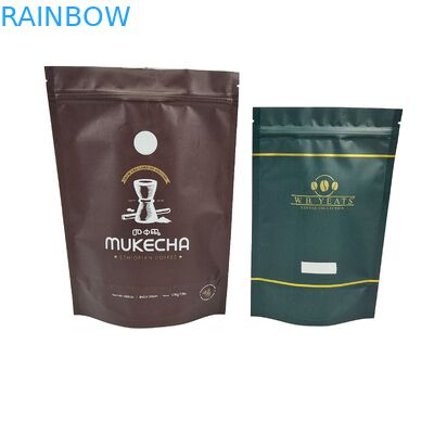 Custom Logo Plastik-Stand-up-Taschen mit Entgasungsventil 100g 250g Kaffeebohnen Plastik-Verpackungstaschen