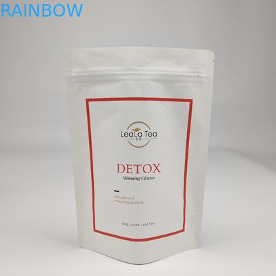 Stand-up-Zipper Weißes Kraftpapier wiederverschließbares Ziplock Wärmeverschließbares Lebensmittellager Doypack kundenspezifische Lebensmittelverpackungsbeutel