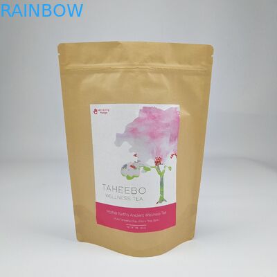 Doypack Ziplock Braun Weiß Kraft Handwerkspapier Stehbeutel Lebensmittelverpackungen Geruchssicherung Reißverschlussbeutel