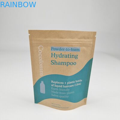 Doypack Ziplock Braun Weiß Kraft Handwerkspapier Stehbeutel Lebensmittelverpackungen Geruchssicherung Reißverschlussbeutel