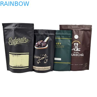 Robusta Kaffeebohnen Taschen individuell mit Logo gedruckt Lebensmittelqualität Stand Up Zip Lock Kaffee Schokoladenbeutel