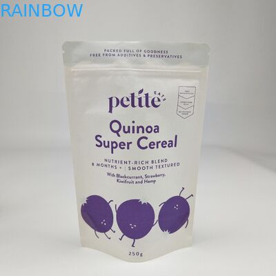 Biologisch abbaubare, recycelte, maßgeschneiderte, aufgestellte Taschen, Trockenfutterverpackungen, Braun-weiße Kraftpapierbeutel