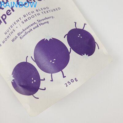 Stand Up Tasche mit Reißverschluss Kraft Handwerkspapier Custom gedruckt wiederverwendbarer Reißverschluss Doypack Lebensmittelverpackungstüten