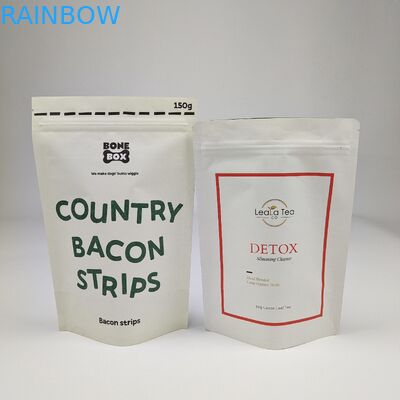 Fabrik Großhandel Biologisch abbaubare Lebensmittelverpackungstüte Stehbeutel Geruchssicherung Reißverschluss Kraftpapier Aluminiumfolie Taschen