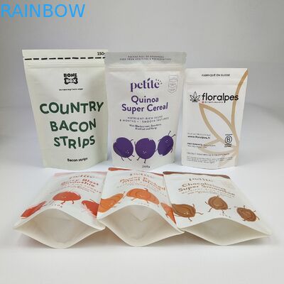 Großhandelsverpackung Standverpackung Custom White Doypack Kraftpapierbeutel für Nüsse Snackverpackung