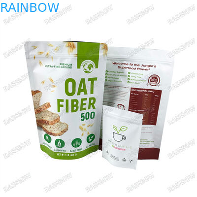 Biologisch abbaubare Taschen Kraftpapier Stand-up Tasche wieder verschließbare Ziplock-Protein-Pulvertüten