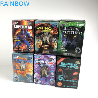 Plastikleere Medizinflaschen Männliche Verstärkung Rhino 99 Pillen Blister Karte Mit Anzeigekiste