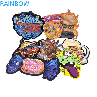 Speziell geformte Reißverschlussverpackung Soft Touch CBD Kindersicherheit 3,5 g unregelmäßige Druckschnitt Plastiktüten