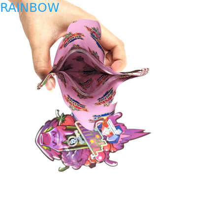 Besonderes Design Druck unregelmäßiger wieder verschließbarer Reißverschluss 3,5-g-Spezialform-Plastikverpackung Mylar-Tasche