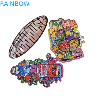 Custom 3.5g Holographische Stanz Mylar Taschen Unregelmäßige Form Verpackung Reißverschluss Geruchssicherung Stanz Kunststoff Verpackung Tasche