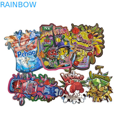 Digitale Druckbeutel für individuelle Zwecke Verpackung Holographische Folie mit spezieller Form Ziplock Plastik Mylar 3,5 g Die Cut Beutel