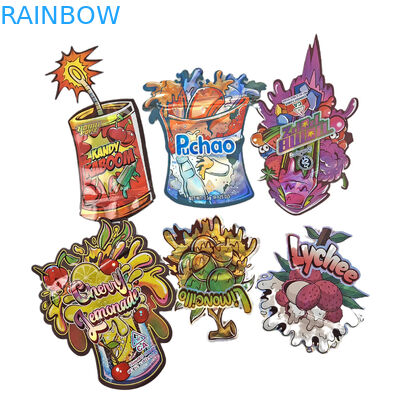 Digitale Druckbeutel für individuelle Zwecke Verpackung Holographische Folie mit spezieller Form Ziplock Plastik Mylar 3,5 g Die Cut Beutel