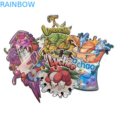 Custom Logo gedruckt Die Cut Ziplock Taschen Kleine Stand Up Tasche 3,5g Lebensmittelverpackung Geruchsicher mit Reißverschluss Mylar Ba