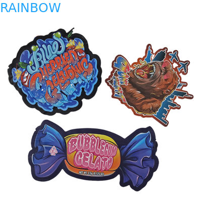 Custom Digital Printed Die Cut Unregelmäßige 3,5g Tasche Spezial geformte Lebensmittel Kunststoff Ziplock Verpackung Mylar Taschen