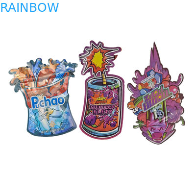 Custom Digital Printed Die Cut Unregelmäßige 3,5g Tasche Spezial geformte Lebensmittel Kunststoff Ziplock Verpackung Mylar Taschen