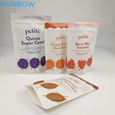 Maßgeschneiderte gedruckte Lebensmittelverpackung Tasche Geruchsfeste Ziplock Kraftpapier Stehen Tasche mit Reißverschluss und Fenster