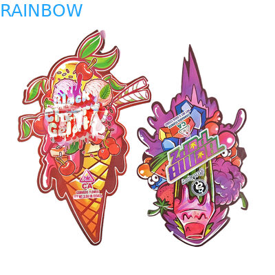 Custom Die Cut Kunststoff gedruckte Logo Geruchsschutz 3.5 Essbare Lebensmittelverpackung Ziplock Essbare Snack Mylar Taschen