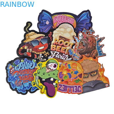 3.5g 7g 14g Spezialform Plastci Verpackungstüte Hologramm Geruchsfeste Kunststoff Die Cut Custom Snack Cookie Snack Taschen