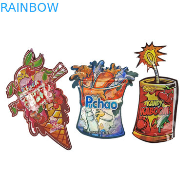 3.5g 7g 14g Spezialform Plastci Verpackungstüte Hologramm Geruchsfeste Kunststoff Die Cut Custom Snack Cookie Snack Taschen