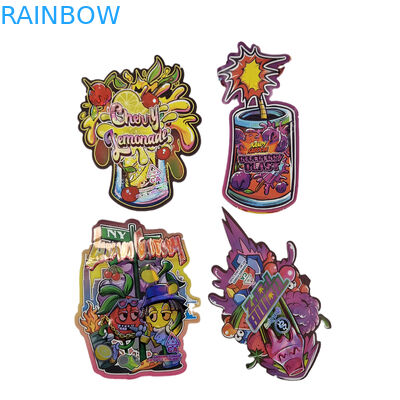 3.5g 7g 14g Spezialform Plastci Verpackungstüte Hologramm Geruchsfeste Kunststoff Die Cut Custom Snack Cookie Snack Taschen