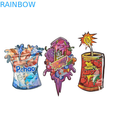 3.5g Mausgedruckte Mylar-Taschen mit unregelmäßiger Form Die Cut Ziplock-Taschen Verpackungstaschen für Snack-Cookie-Süßigkeiten