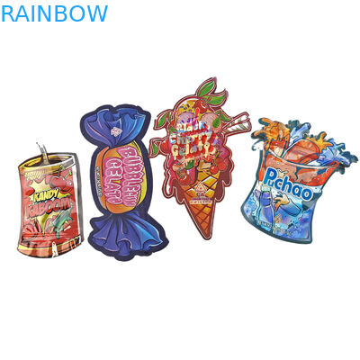 Großhandel 3,5 g Custom Die Cut Ziplock Taschen für Lebensmittelverpackungen Geruchsfeste Form Essbare Packung Lebensmittel Mylar Taschen