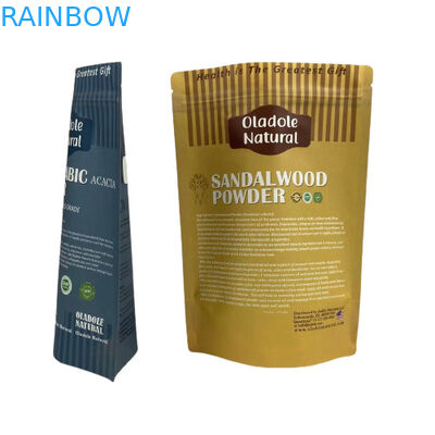 Kraft Braun Papier Snack Tasche Verpackung Stehen Tasche Flachen Boden Mit Reißverschluss