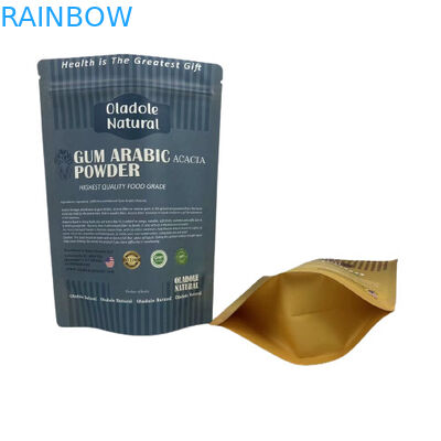 Kraft Braun Papier Snack Tasche Verpackung Stehen Tasche Flachen Boden Mit Reißverschluss