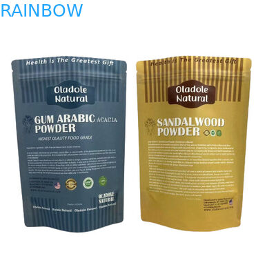 Kraft Braun Papier Snack Tasche Verpackung Stehen Tasche Flachen Boden Mit Reißverschluss