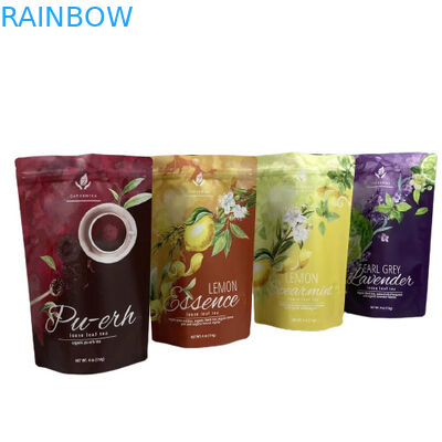 Nahrungsmittelqualität Stehbeutel Taschen Kunststoff benutzerdefinierte Folie Matte Veredelung für Teepakete