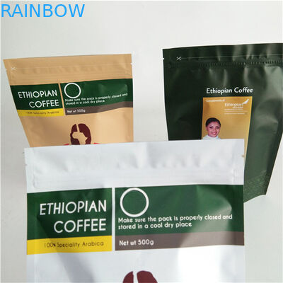 Umweltschonendes Papier flexibler Verpackung Kraftkaffee Ziplock Stehbeutel für 250g 500g und 1kg