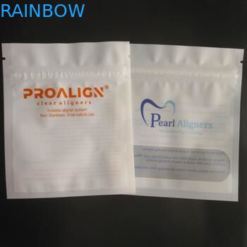 Großhandel recycelbarer dreiseitiger Mylar Verpackung Zahn Aligner für Zahnpflege mit Reißverschluss