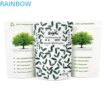 Umweltschonende, biologisch abbaubare Kraftpapiertasche mit Reißverschluss, Lebensmittelverpackung, Papiertasche mit Fenster