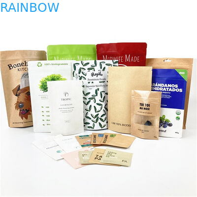 Biologisch abbaubares, maßgeschneidertes Logo 100g 250g Tee Kaffee Trockenfrüchte Verpackungstüte recycelbar Stand-up Tasche