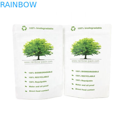 Biologisch abbaubare Kraftpapierbeutel mit Fenster für Lebensmittel Mehl Nuss Reis Tee Lebensmittelherstellung Direktverkauf