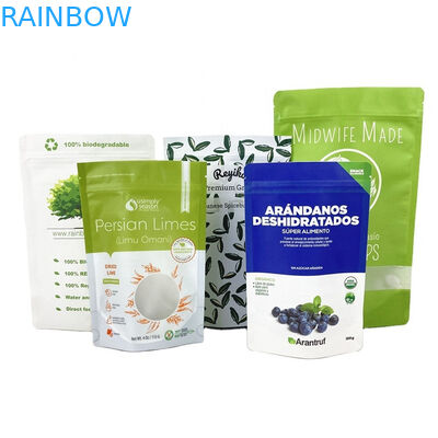 Biologisch abbaubare Kraftpapierbeutel mit Fenster für Lebensmittel Mehl Nuss Reis Tee Lebensmittelherstellung Direktverkauf