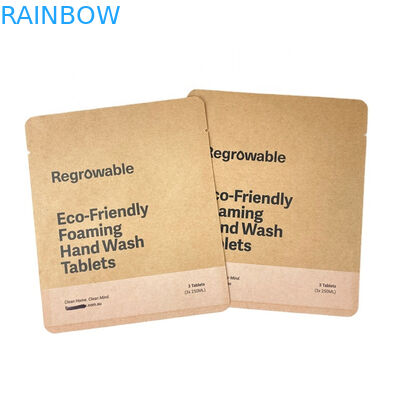 Customized Logo 100% biologisch abbaubares Kraftpapier wieder verschließbare Beutel für Lebensmittel Pulver Essnüsse Verpackung Leere schlanke Teebeutel