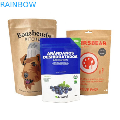 Biologisch abbaubare weiße Kraftpapiersäcke für Mango Pulver Nüsse Haustierfutter Geruchsfeste Papierverpackungstüte