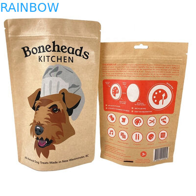 100% biologisch abbaubare geruchsichere Papierverpackung für Mango Pulver Teeknüsse Haustierfutterbeutel Weiße Kraftpapierbeutel