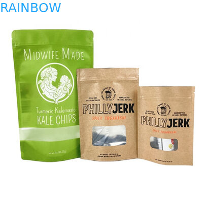 Custom Private Logo Weiße Kraftpapierbeutel für Kekse Kuchen Nüsse Speisewaren Pulver Haustierfutter 100% biologisch abbaubar Geruchssicher B