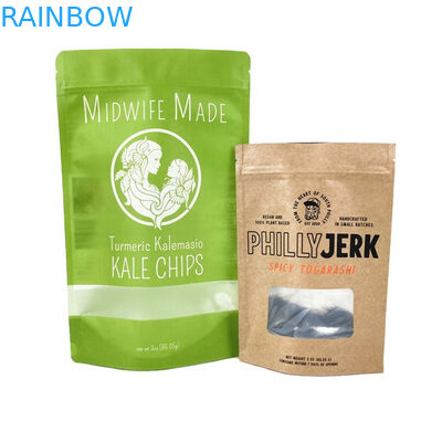 Öko-freundliches personalisiertes Logo 100g 250g Kraftpapier Tee Kaffee Nüsse Pulverbeutel Recycelbare Kraftpapierbeutel