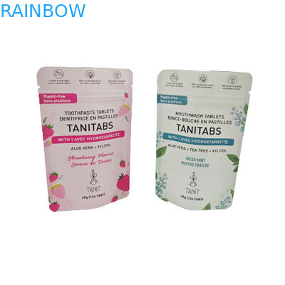 Umweltfreundliche kompostierbare Kraftbeutel mit wieder verschließbarem Reißverschluss für kosmetische Pulverpackungen