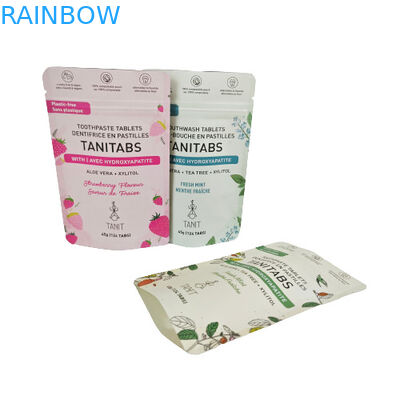 Umweltfreundliche kompostierbare Kraftbeutel mit wieder verschließbarem Reißverschluss für kosmetische Pulverpackungen