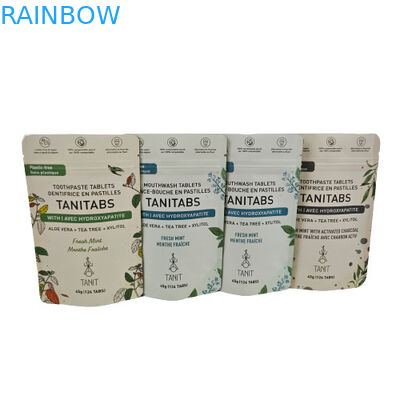 Umweltfreundliche kompostierbare Kraftbeutel mit wieder verschließbarem Reißverschluss für kosmetische Pulverpackungen