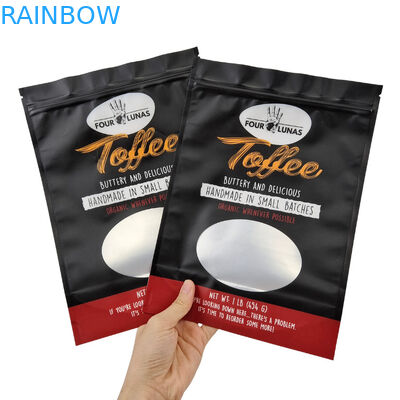 Tear Notch-Funktion Haustierfutterbeutel mit transparenter Gestaltung und Reißverschluss