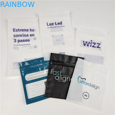 Großhandel Custom Printed Flat Bag Mylar Verpackung Zahn Aligner für die Zahnpflege mit Reißverschluss